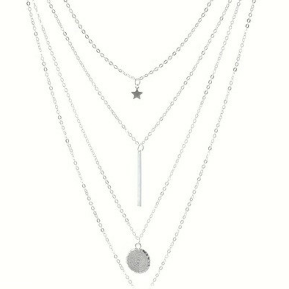 1 Fashion Layered Star Round Pendant Necklace For Women - Picture 4 of 7